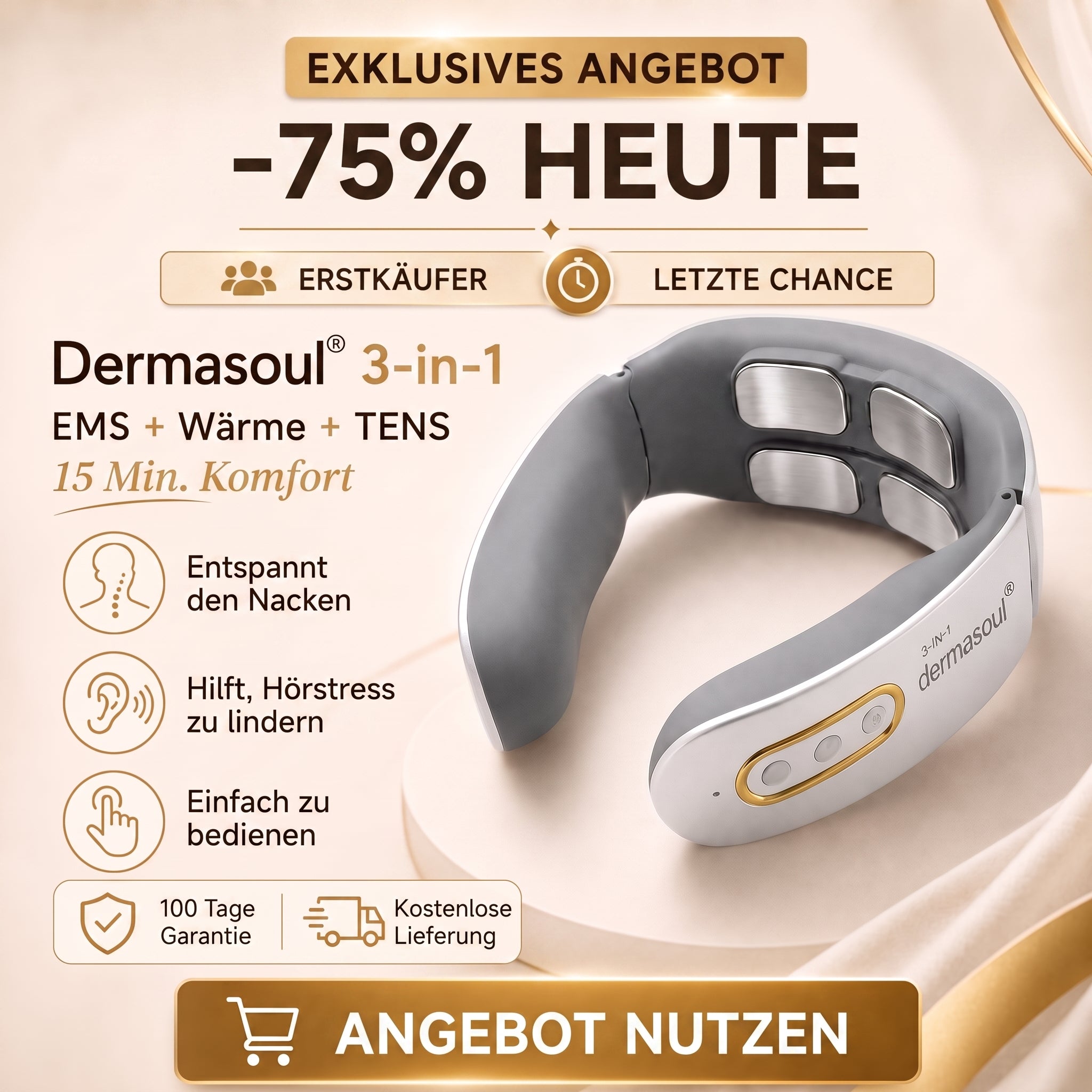 Dermasoul® 3-in-1 | Nackenentspannung | Exklusives Angebot -75 %